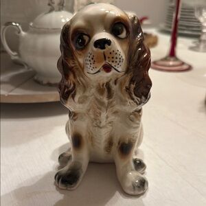 Ceramic Dog Figurine - Brown and White
